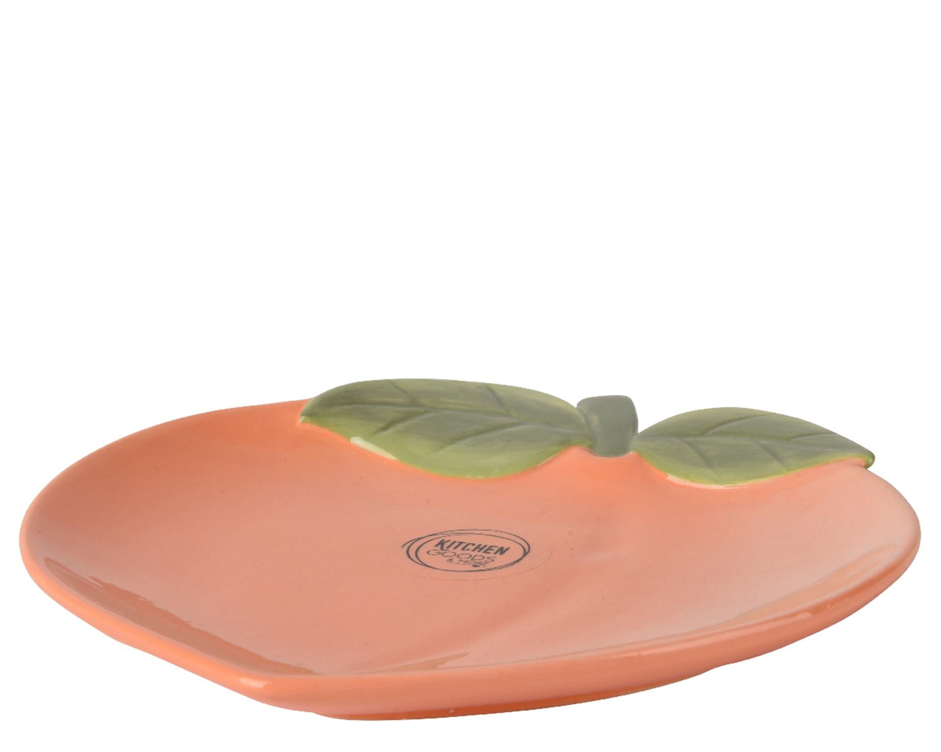 Decoris bord dolomiet 16cm perzikvorm