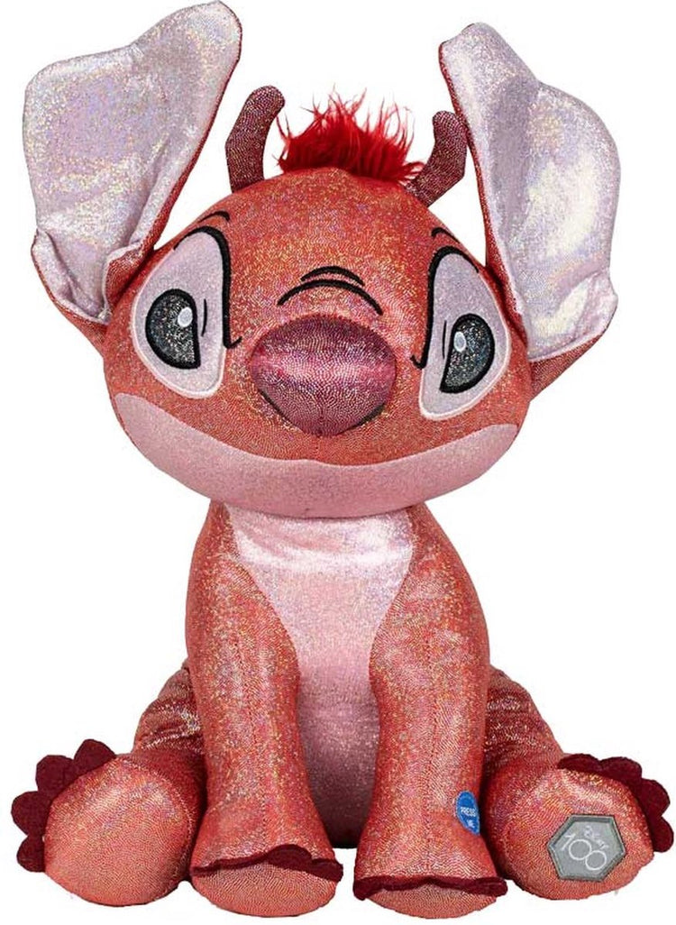 Disney 100 jaar - lilo stitch: pluche 28cm met glitter en geluid - leroy