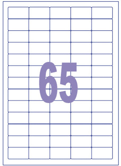 Kangaro etiket - inkjet laser kopieer - 38,1x21,2mm - 100 vel - 65 stickers per vel