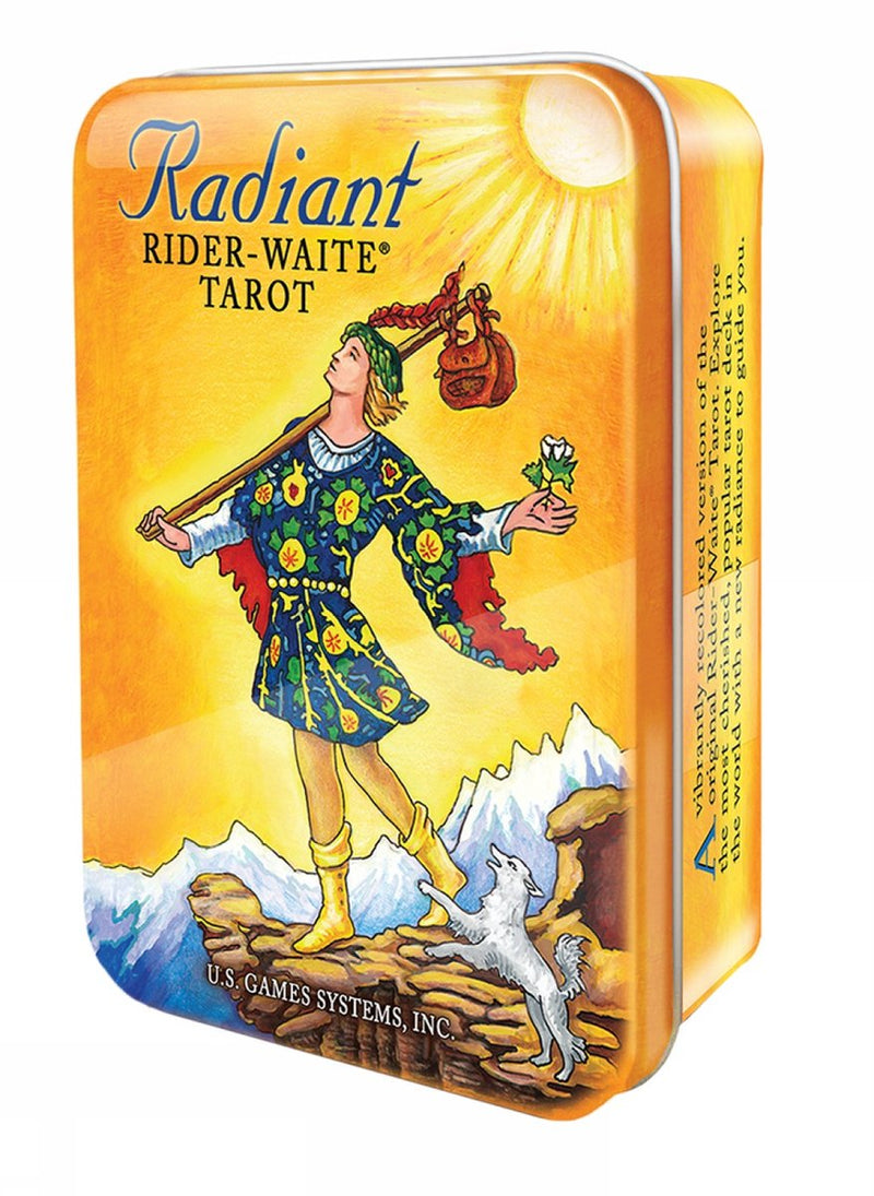 Radiant rider-waite tarot in a tin
