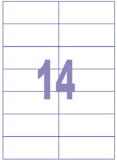 Kangaro etiket - injet laser kopieer - 105x42,4mm - 100 vel - 14 stickers per vel