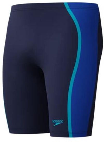 Speedo solid splice jammer heren - strakke zwembroek heren - chloorbestendige zwembroek mannen - sportzwembroek heren met trekkoord - marine blauw - xl