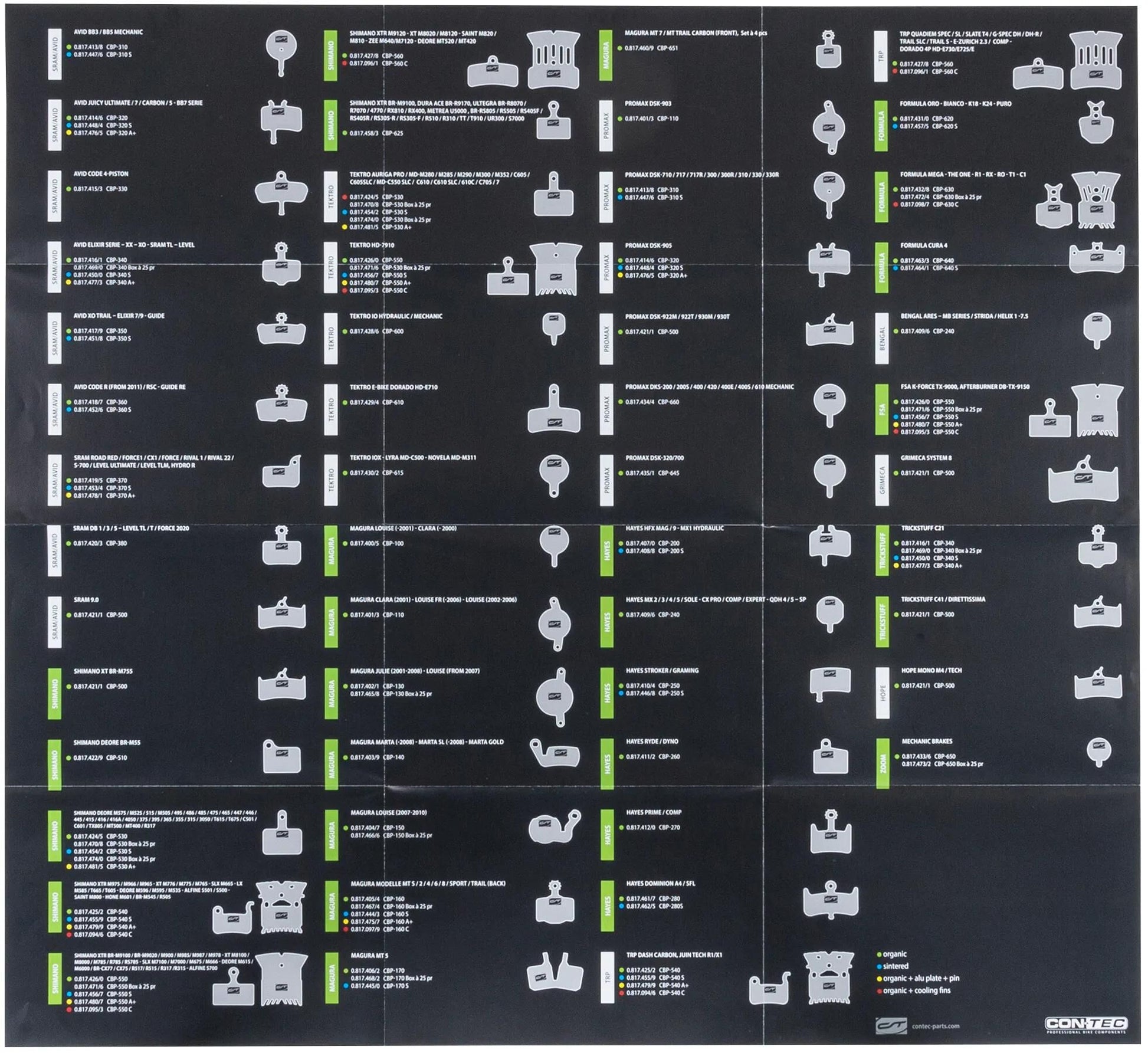 Contec poster disc stop+ ct workshop poster disc brake pads