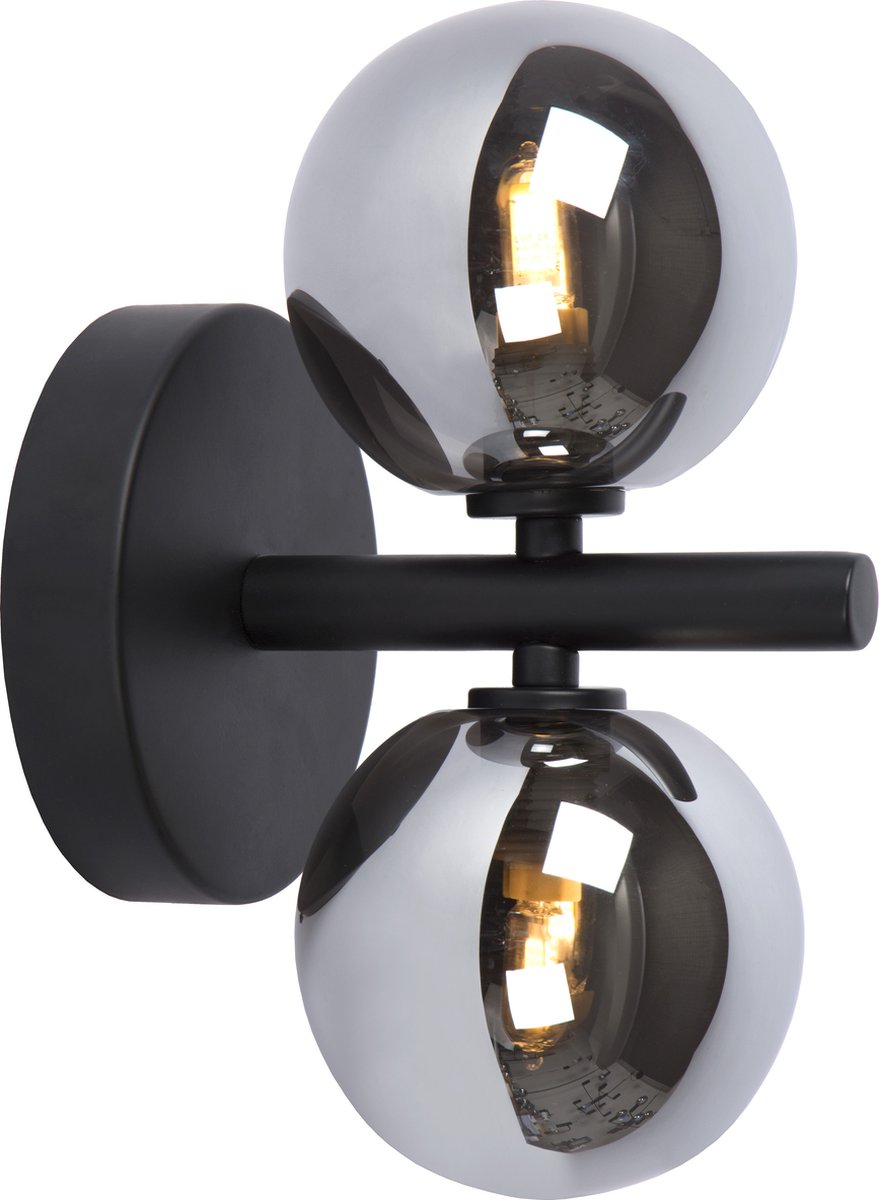 Lucide tycho - wandlamp - 2xg9 - zwart