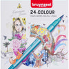 Bruynzeel fineliner brushpennen set - 24 kleuren voor tekenen.