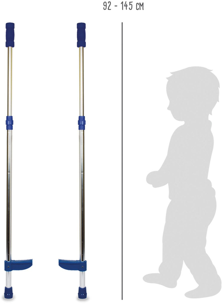 Small foot - metalen stelten verstelbaar blauw, 145cm