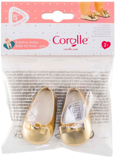 Corolle babypop gouden ballerina schoenen - poppenaccessoire 36cm.