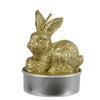 Decoris theelicht konijn set a 4 h6cm goud