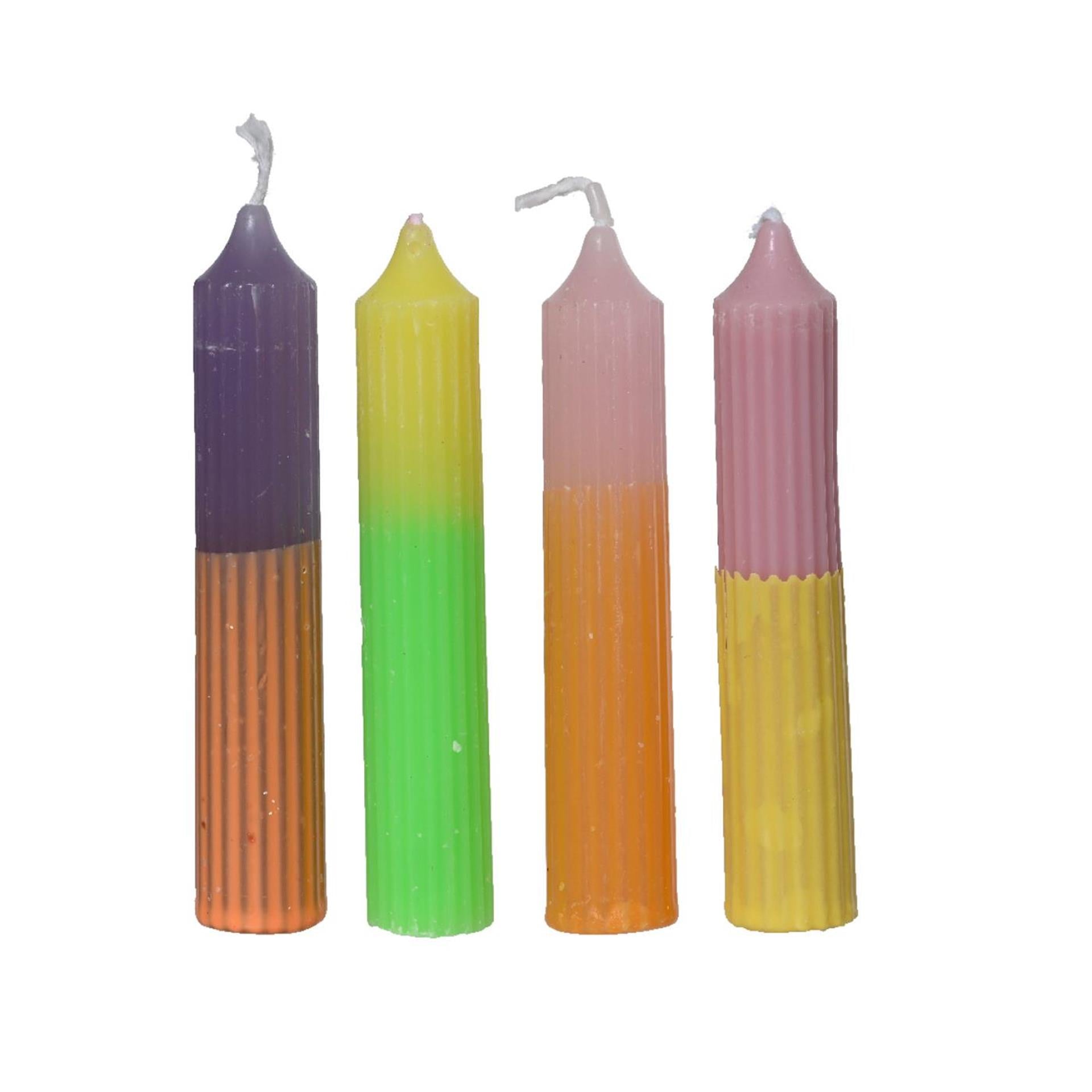 Decoris dinerkaars paraffine set a 4 ø2.15cm x h.11cm duokleur