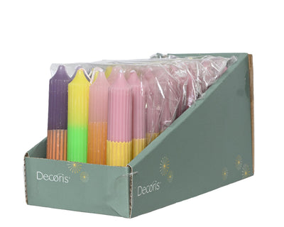 Decoris dinerkaars paraffine set a 4 ø2.15cm x h.11cm duokleur