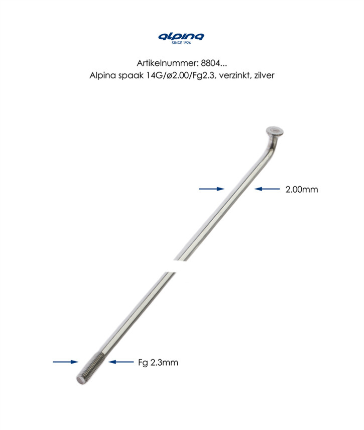 Spaken 280-14 Alpina Raggi ø2.00 mm FG 2,3 - zink (144 stuks)