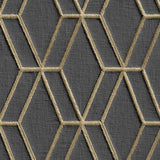 Dutch wallcoverings behang hexagonal zwart en goudkleurig - afbeelding 3