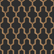 Dutch wallcoverings behang geometric zwart en goudkleurig - afbeelding 2