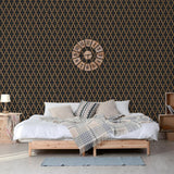 Dutch wallcoverings behang geometric zwart en goudkleurig - afbeelding 1