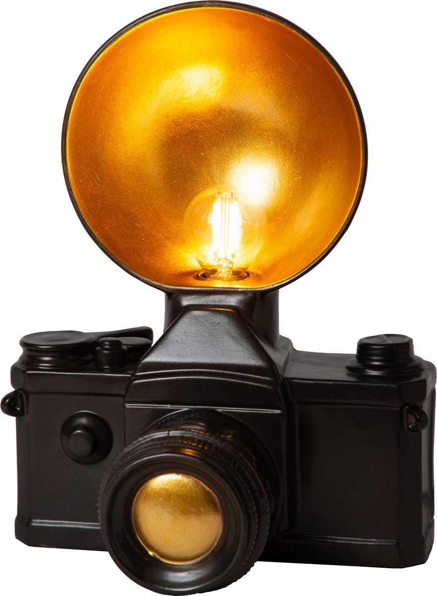 Lucide extravaganza camera - tafellamp - 1xe14 - zwart