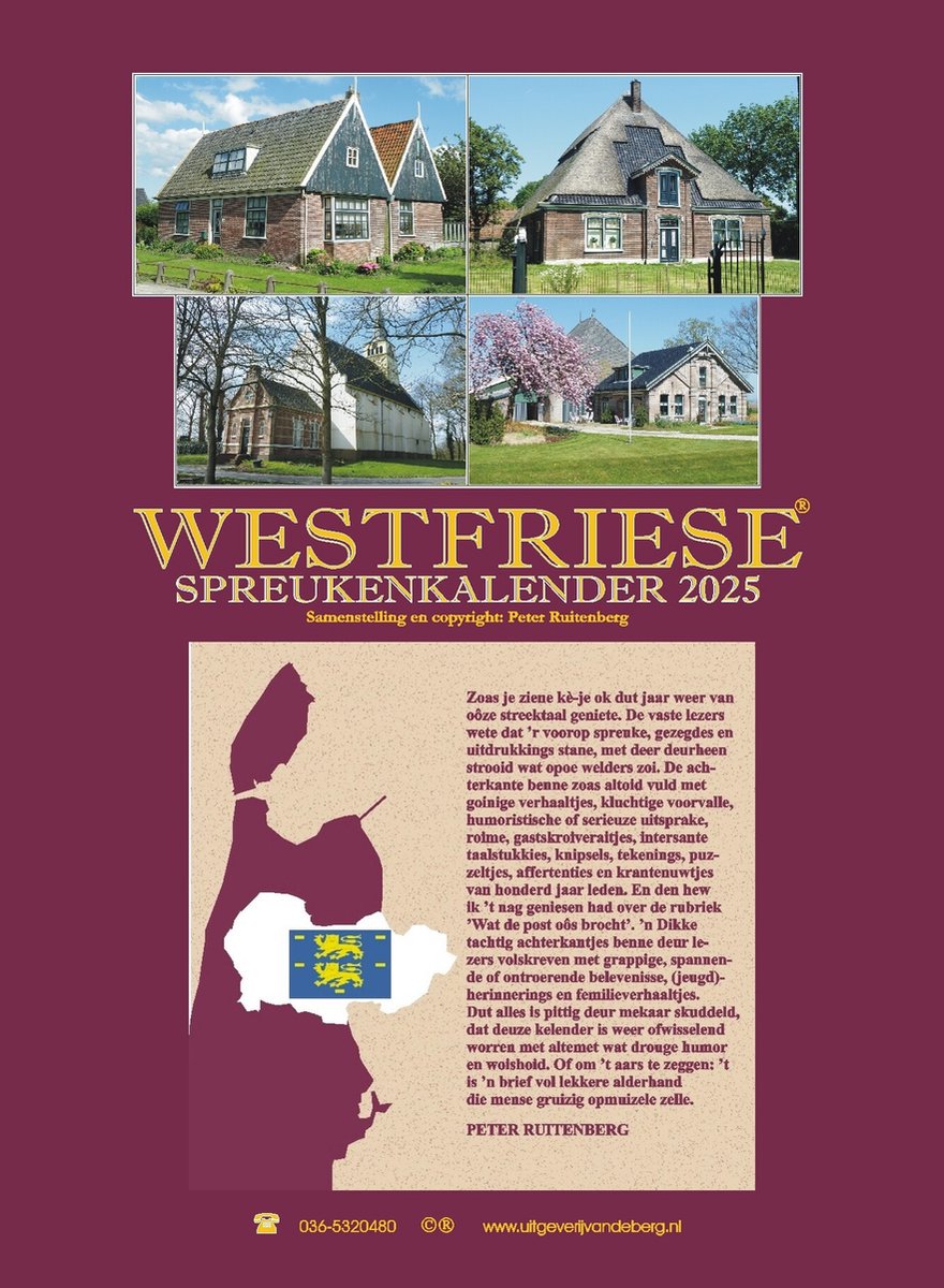 Merkloos sans marque westfriese spreukenkalender 2025