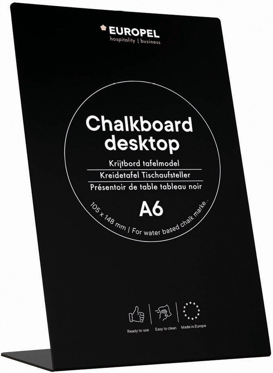 Europel krijtbord – l vorm - tafelmodel – a6 – zwart - hout