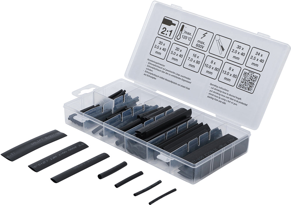Bgs technic kraftmann - shrink tube assortment 126 pieces