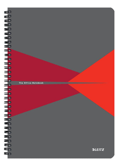 Leitz office notitieboek a4 gelijnd - met pp omslag - 80 grams papier - rood