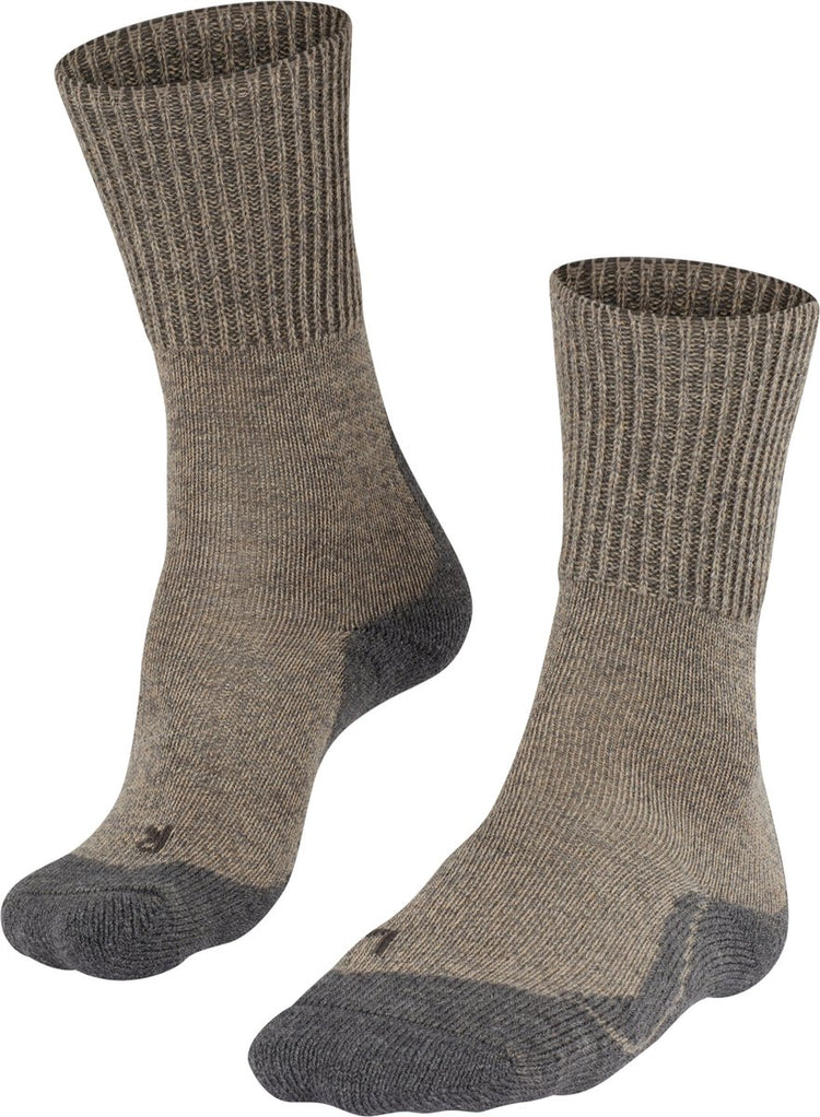 Falke tk1 wool anti-blaar dik wol functioneel materiaal wandelsokken dames beige - maat 35-36