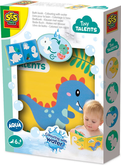 Ses badboek - kleuren met water dino's