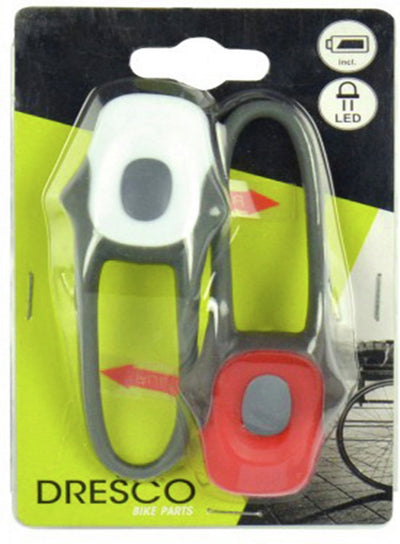Dresco fietsverlichtingsset - frog lights - led - grijs