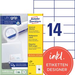 Etiketten avery zweckform 3653 universeel 105x42,3mm