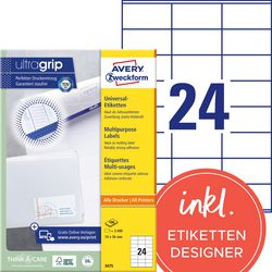 Etiketten avery zweckform 3475 universeel 70x36mm