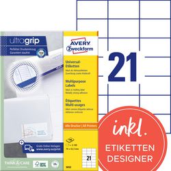 Etiketten avery 3652 universeel 70x42,3mm