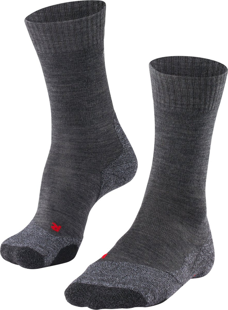 Falke tk2 anti-blaar dik wol functioneel materiaal wandelsokken heren grijs - maat 44-45