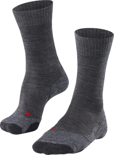 Falke tk2 anti-blaar dik wol functioneel materiaal wandelsokken heren grijs - maat 46-48