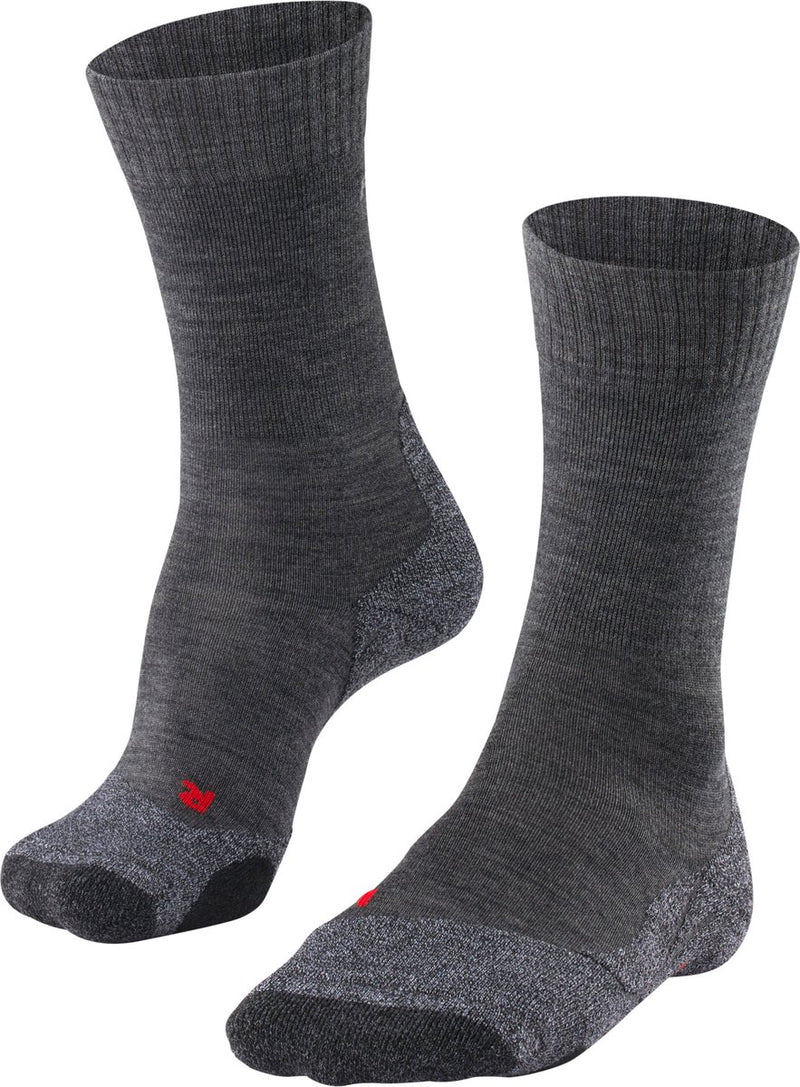 Falke tk2 anti-blaar dik wol functioneel materiaal wandelsokken heren grijs - maat 42-43