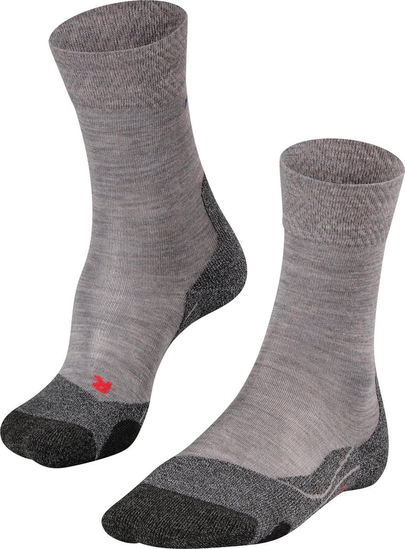 Falke tk2 melange anti-blaar dik wol functioneel materiaal wandelsokken dames grijs - maat 39-40