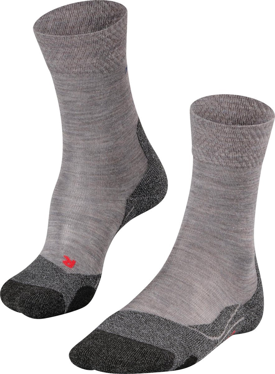 Falke tk2 melange anti-blaar dik wol functioneel materiaal wandelsokken dames grijs - maat 41-42