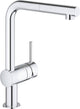 Grohe minta keukenkraan - l-uitloop - 360° draaibereik - met uittrekbare handdouche - chroom