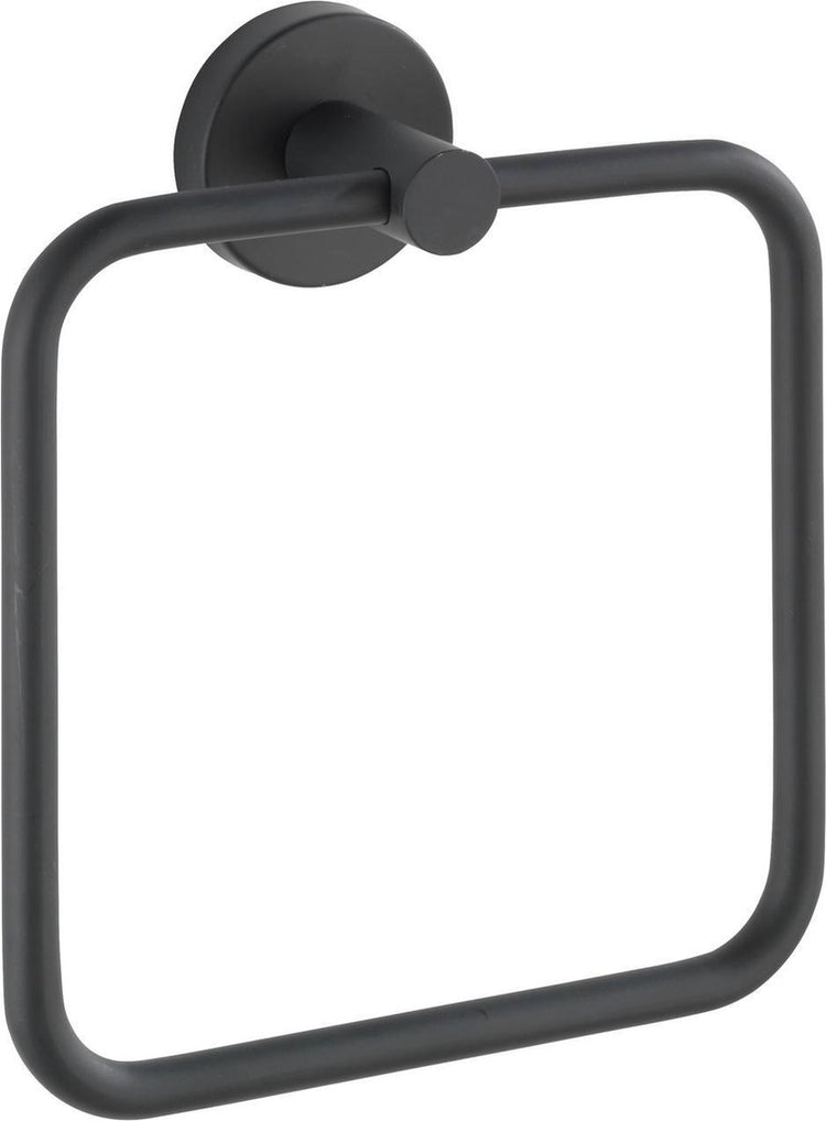 Wenko handdoekring bosio rvs zwart mat 16x18cm - handdoekhouder