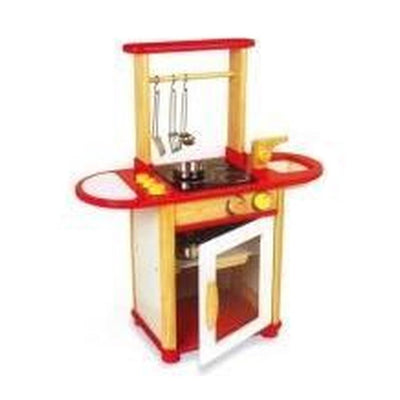 Pintoy houten keukeneiland rood