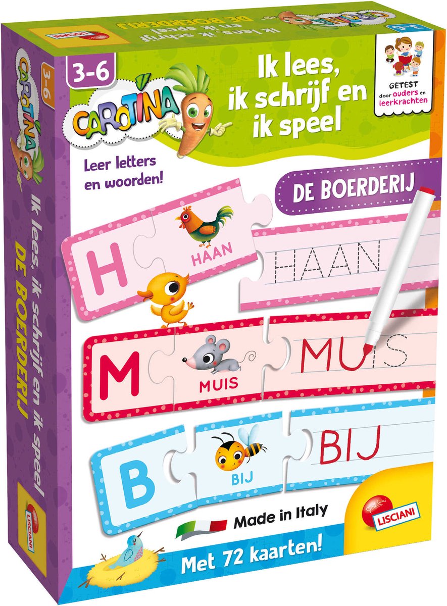 Lisciani carotina nl - ik lees, ik schrijf en ik speel - de boerderij