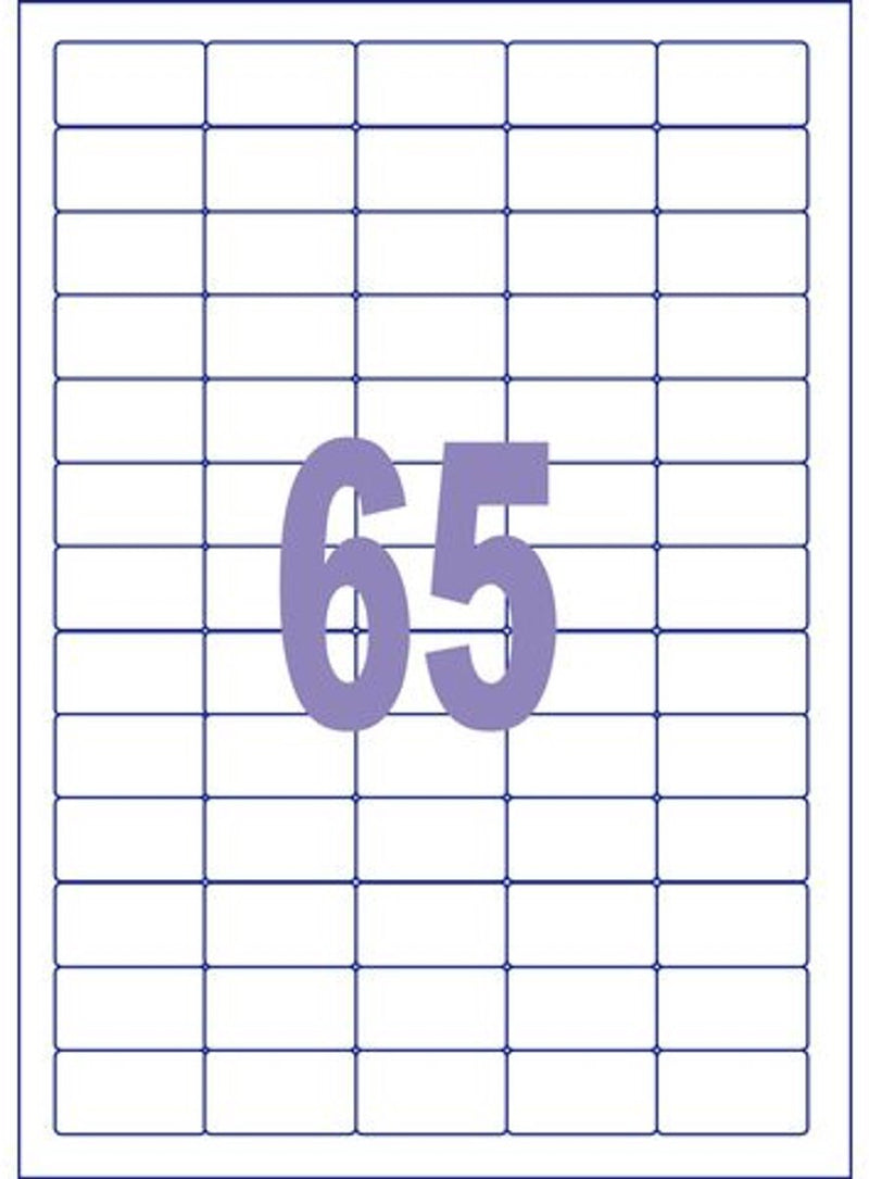 Kangaro etiket - inkjet laser kopieer - 38,1x21,2mm - doos a 25 vel - 65 stickers per vel - k-3821-25