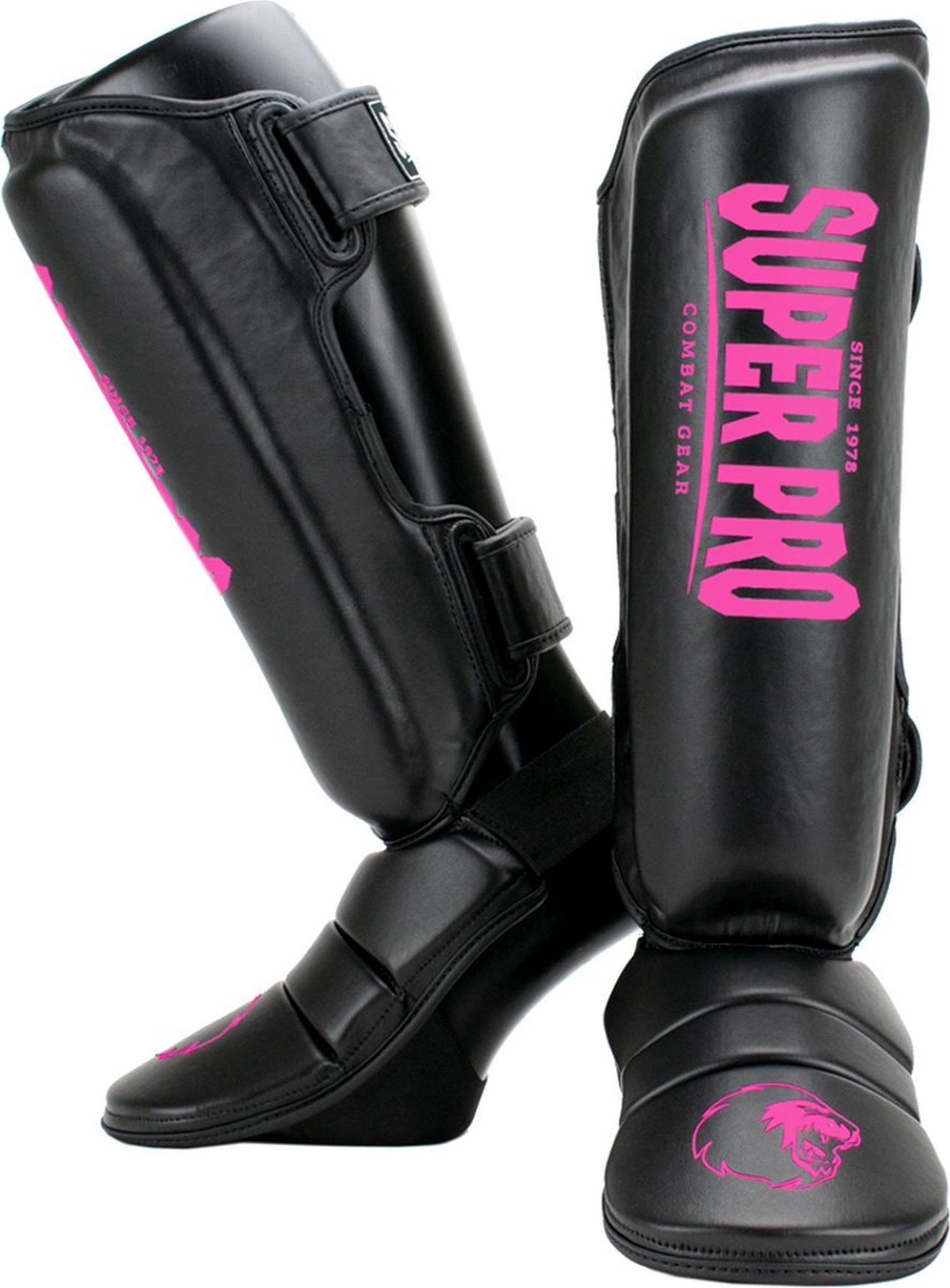 Super pro combat gear scheenbeschermer protector zwart roze small