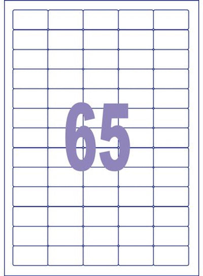 Kangaro etiket - injet laser kopieer - 38,1x21,2mm - doos a 25 vel - 65 stickers per vel