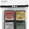 Creativ company stempelinkt, goud, lime groen, kerstrood, zilver, h: 2 cm, afm 3,5x3,5 cm, 4 stuk 1 doos