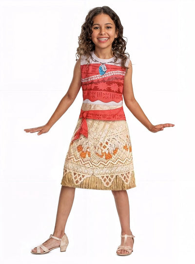 Disguise disney - moana 2, kostuum moana vaiana basic plus jurk, maat m (7-8 jaar)