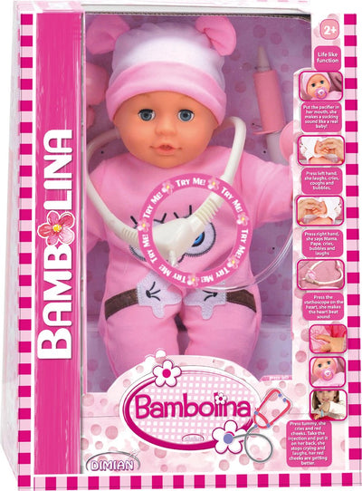 Dimian pop dokterset met accessoires - molly bambolina -36 cm.