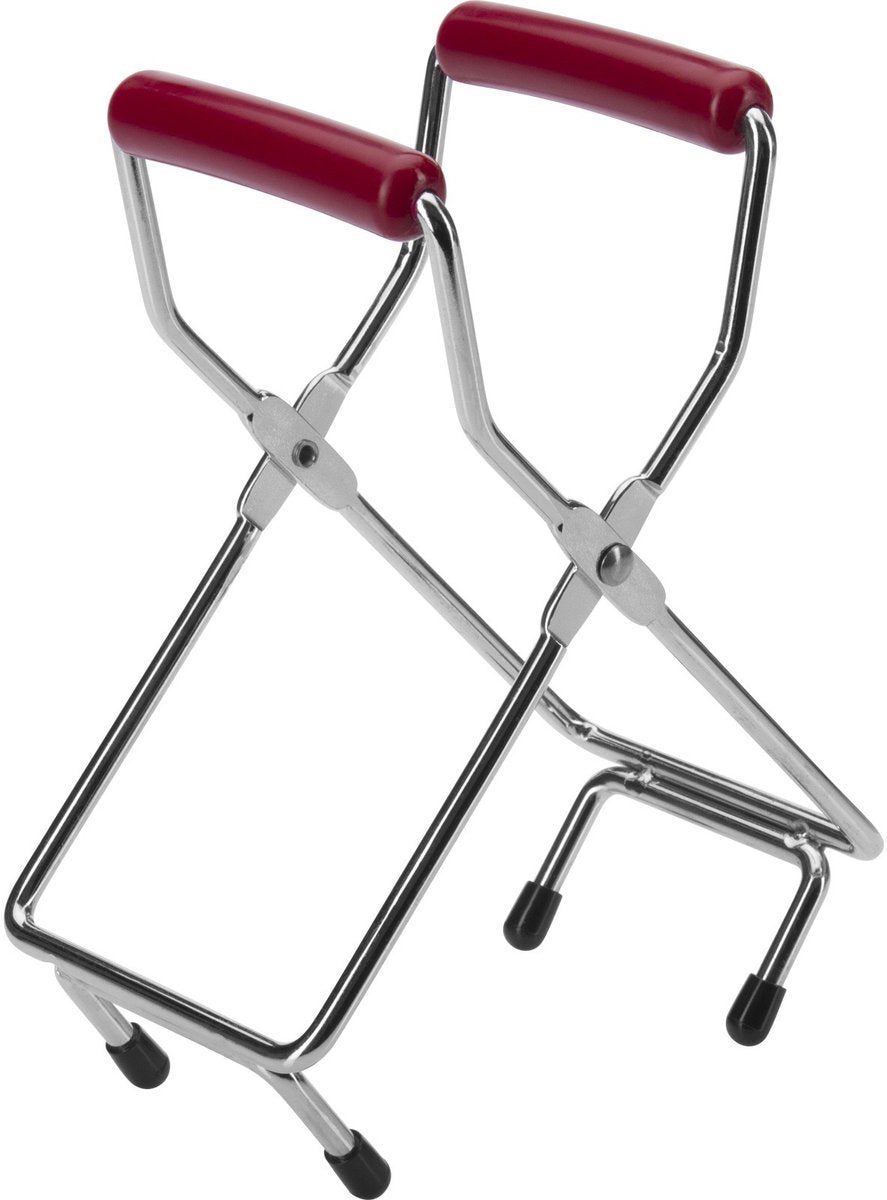 Westmark glastang voor weckpotten met diameter tot 18 cm, verchroomd staal kunststof, zilver rood, 10532270