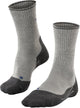 Falke tk2 explore wool silk medium padding wol functioneel materiaal wandelsokken dames grijs - maat 37-38