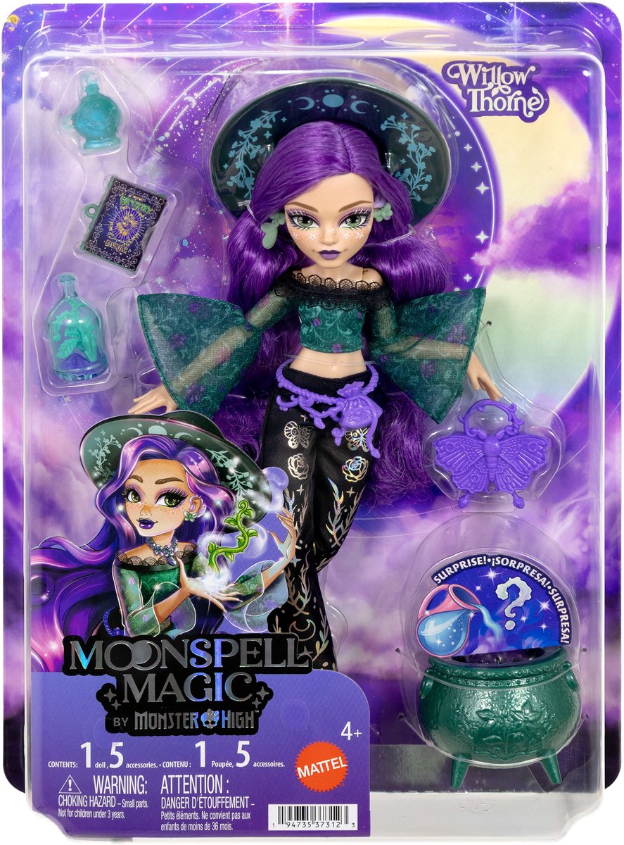 Monster high moonspell magic van - willow thorne modepop - nature witch met accessoires