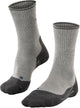Falke tk2 explore wool silk medium padding wol functioneel materiaal wandelsokken heren grijs - maat 42-43