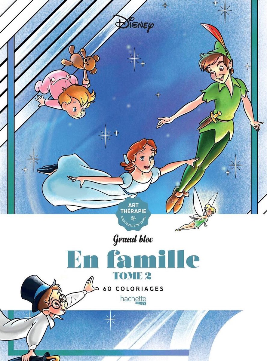 Hachette grands blocs disney en famille tome 2 - kleurboek voor volwassenen