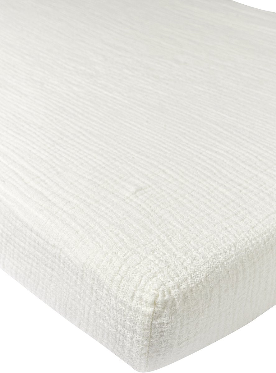 Meyco baby uni hoeslaken juniorbed - pre-washed hydrofiel - offwhite - 70x140cm